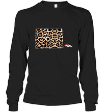 Load image into Gallery viewer, Denver Broncos panther pattern state map shirt
