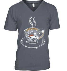 Denver Broncos coffee cup diamond glitter shirt