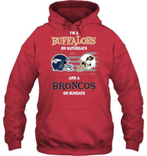 Load image into Gallery viewer, I'm Colorado Buffaloes on Saturdays and Denver Broncos on Sundays shirt
