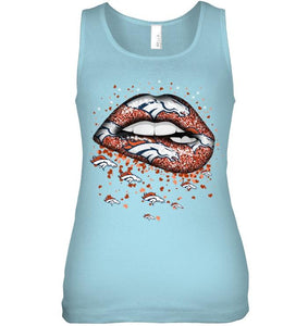 Denver Broncos heart glitter pattern lips shirt