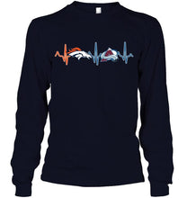 Load image into Gallery viewer, Denver Broncos Colorado Avalanche heartbeat shirt
