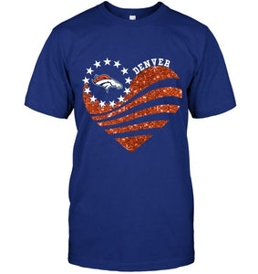 Denver Broncos glitter heart shirt