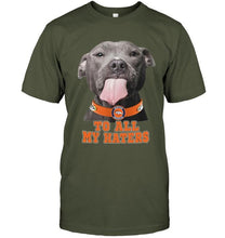 Load image into Gallery viewer, Denver Broncos to all my haters pitbull shirt
