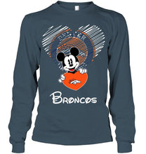 Load image into Gallery viewer, Mickey loves Denver Broncos fan shirt
