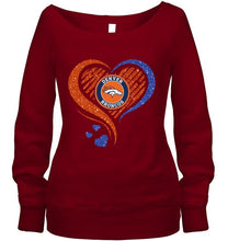 Load image into Gallery viewer, Denver Broncos heart glittering shirt
