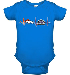 Denver Broncos Colorado Rockies heartbeat shirt