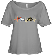 Load image into Gallery viewer, Denver Broncos Colorado Buffaloes heartbeat shirt
