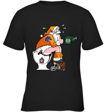 Load image into Gallery viewer, Santa Boise State Broncos in bathroom shirt
