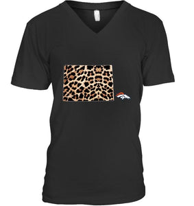 Denver Broncos panther pattern state map shirt