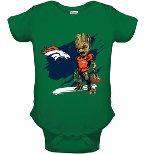 Denver Broncos angry baby groot ripped shirt