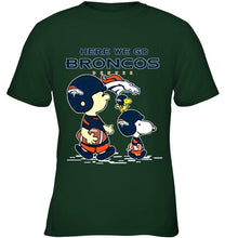 Load image into Gallery viewer, Here we go Denver Broncos snoopy shirt
