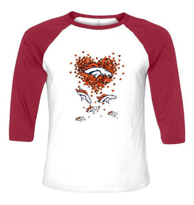 Denver Broncos tiny hearts shape shirt