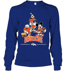 Denver Broncos mickey donald goofy fan shirt