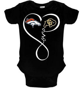 Denver Broncos Colorado Buffaloes love heart shirt