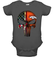 Load image into Gallery viewer, Denver Broncos skull american flag shirt
