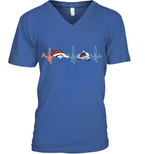 Denver Broncos Colorado Avalanche heartbeat shirt