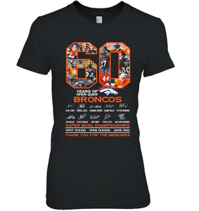 60 years of denver broncos signed shirt