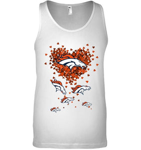 Denver Broncos tiny hearts shape shirt