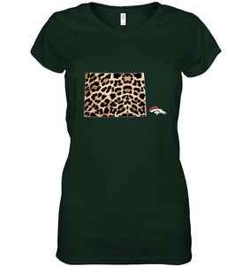 Denver Broncos panther pattern state map shirt