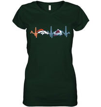 Load image into Gallery viewer, Denver Broncos Colorado Avalanche heartbeat shirt
