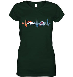 Denver Broncos Colorado Avalanche heartbeat shirt