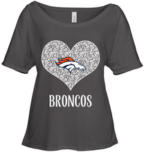 Load image into Gallery viewer, Denver Broncos heart floral pattern shirt
