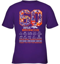 Load image into Gallery viewer, 60 years of denver broncos signed shirt
