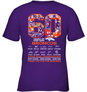 60 years of denver broncos signed shirt