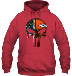 Denver Broncos skull american flag shirt