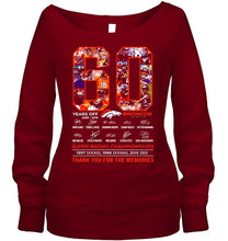 Load image into Gallery viewer, 60 years of Denver Broncos thank you for the memories shirt
