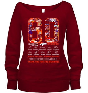 60 years of Denver Broncos thank you for the memories shirt