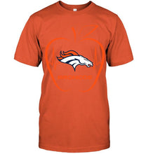 Load image into Gallery viewer, Denver Broncos heartbeat teacher apple shirt
