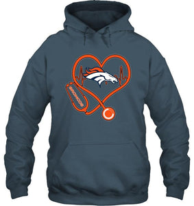Denver Broncos nurse scope love heartbeat shirt