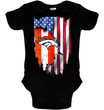 Load image into Gallery viewer, Denver Broncos flag ripped american flag shirt
