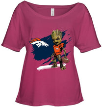 Load image into Gallery viewer, Denver Broncos angry baby groot ripped shirt
