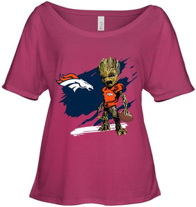 Denver Broncos angry baby groot ripped shirt