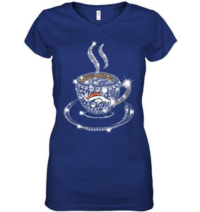 Denver Broncos coffee cup diamond glitter shirt