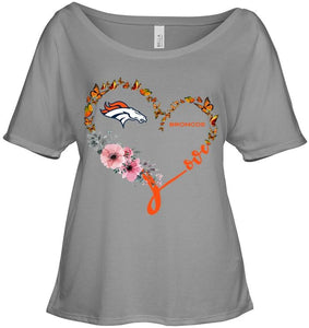 Denver Broncos butterfly heart shirt