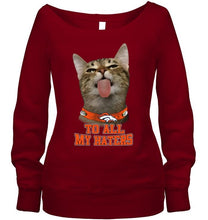 Load image into Gallery viewer, Denver Broncos cat to all my haters shirt
