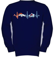 Load image into Gallery viewer, Denver Broncos Colorado Avalanche heartbeat shirt

