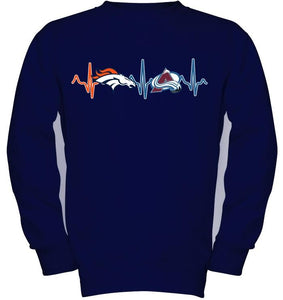Denver Broncos Colorado Avalanche heartbeat shirt