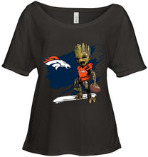 Load image into Gallery viewer, Denver Broncos angry baby groot ripped shirt
