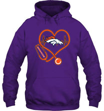 Load image into Gallery viewer, Denver Broncos nurse scope love heartbeat shirt
