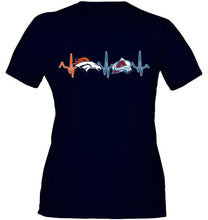 Load image into Gallery viewer, Denver Broncos Colorado Avalanche heartbeat shirt
