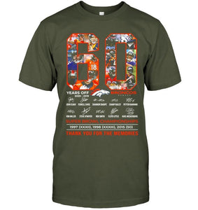 60 years of Denver Broncos thank you for the memories shirt