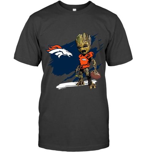 Denver Broncos angry baby groot ripped shirt