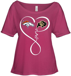 Denver Broncos Colorado Buffaloes love heart shirt