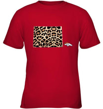 Load image into Gallery viewer, Denver Broncos panther pattern state map shirt
