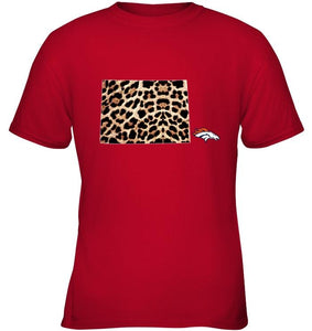 Denver Broncos panther pattern state map shirt