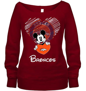 Mickey loves Denver Broncos fan hoodie